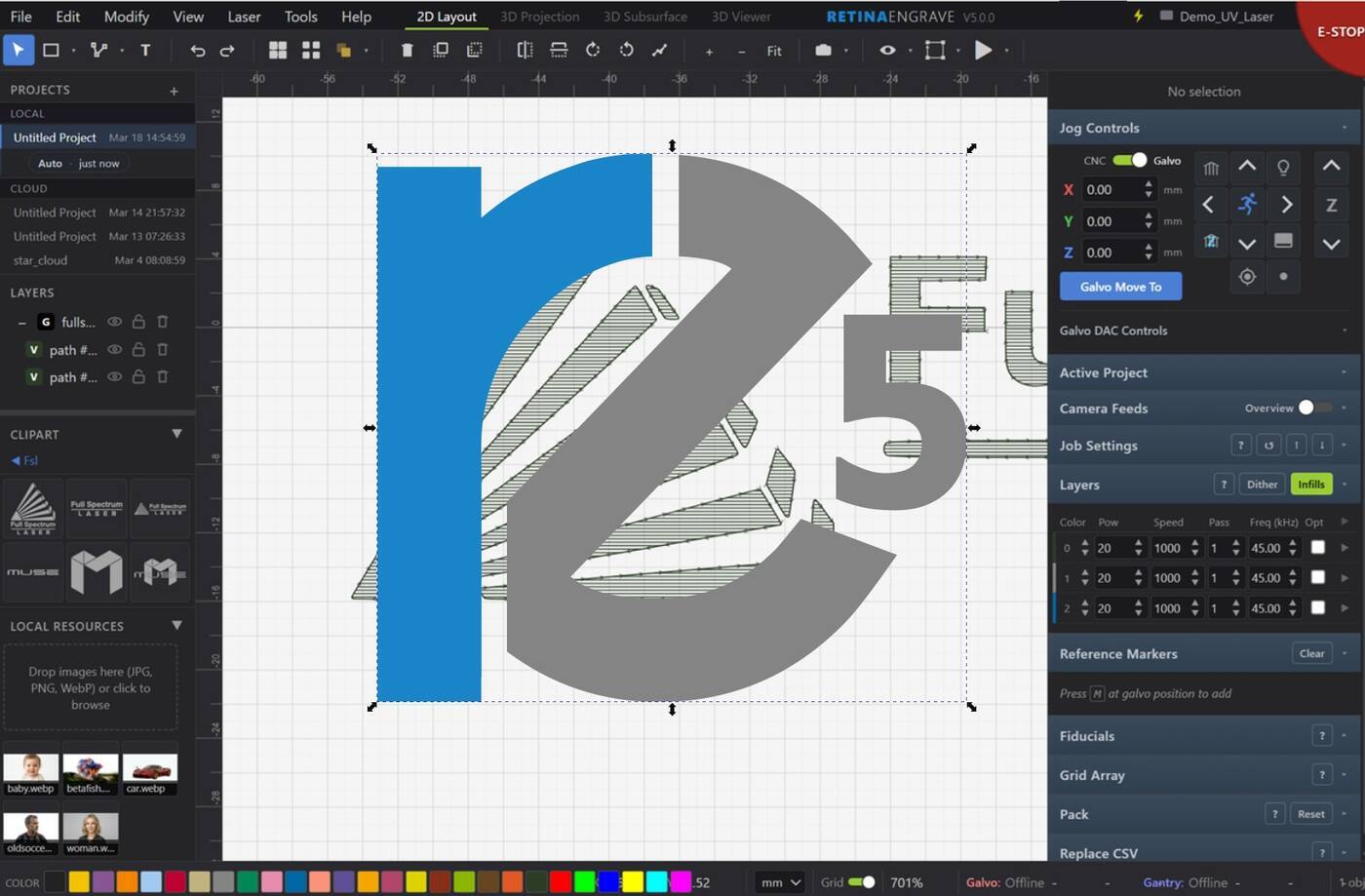 RetinaEngrave 5 operator at workstation