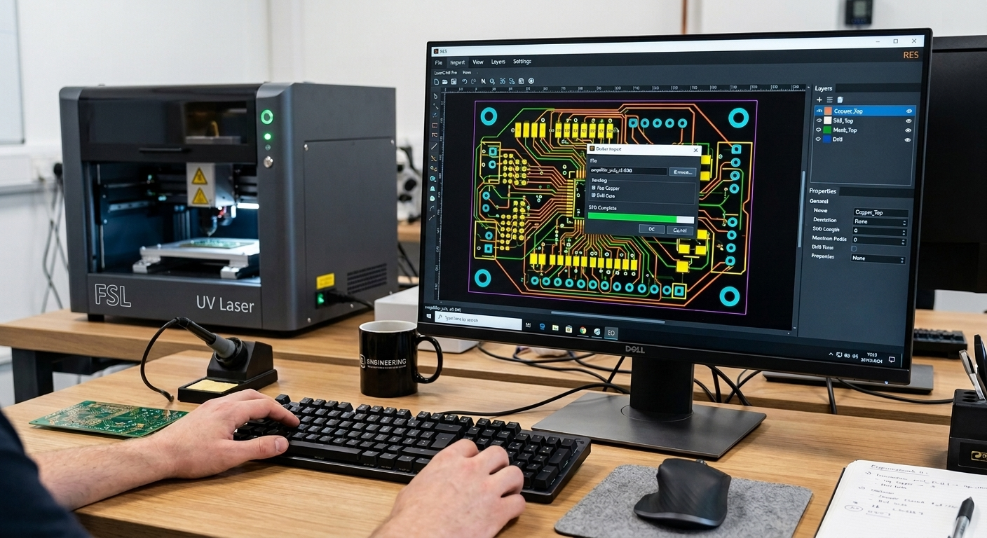 RE5 software importing Gerber PCB design