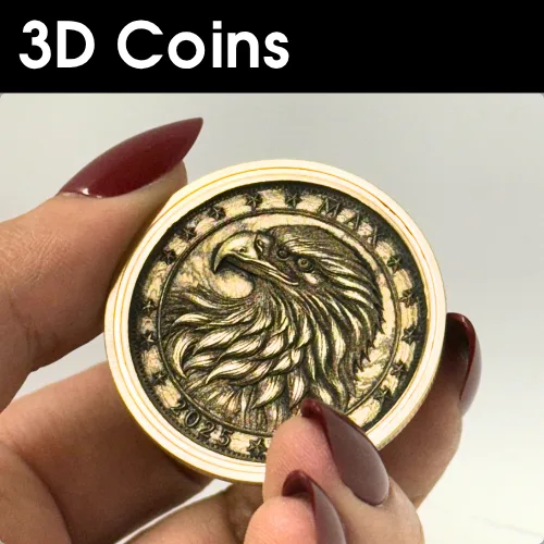 MOPA 3D coins